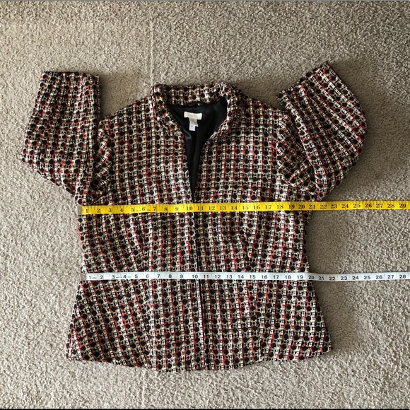 Chico’s Chenille Tweed Cropped blazer size L (size 2) Classic Workwear casual - Picture 6 of 12